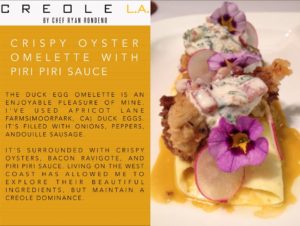 CREOLE L.A. - CRISPY OYSTER OMELETTE WITH PIRI PIRI SAUCE